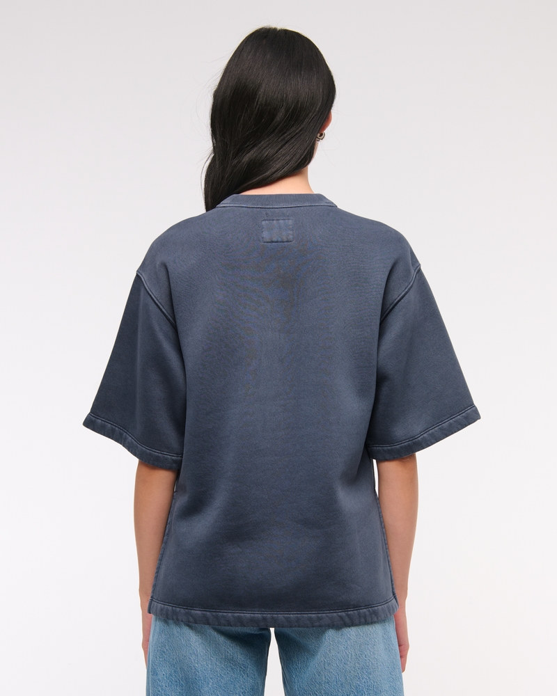 Oversized Short-Sleeve Fleece Tee