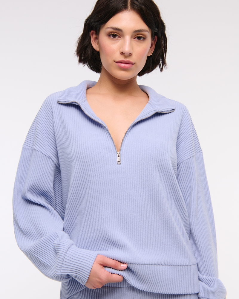 Lounge Brushed Rib Half-Zip