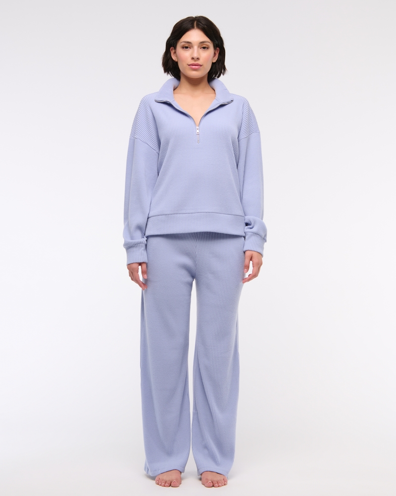 Lounge Brushed Rib Half-Zip