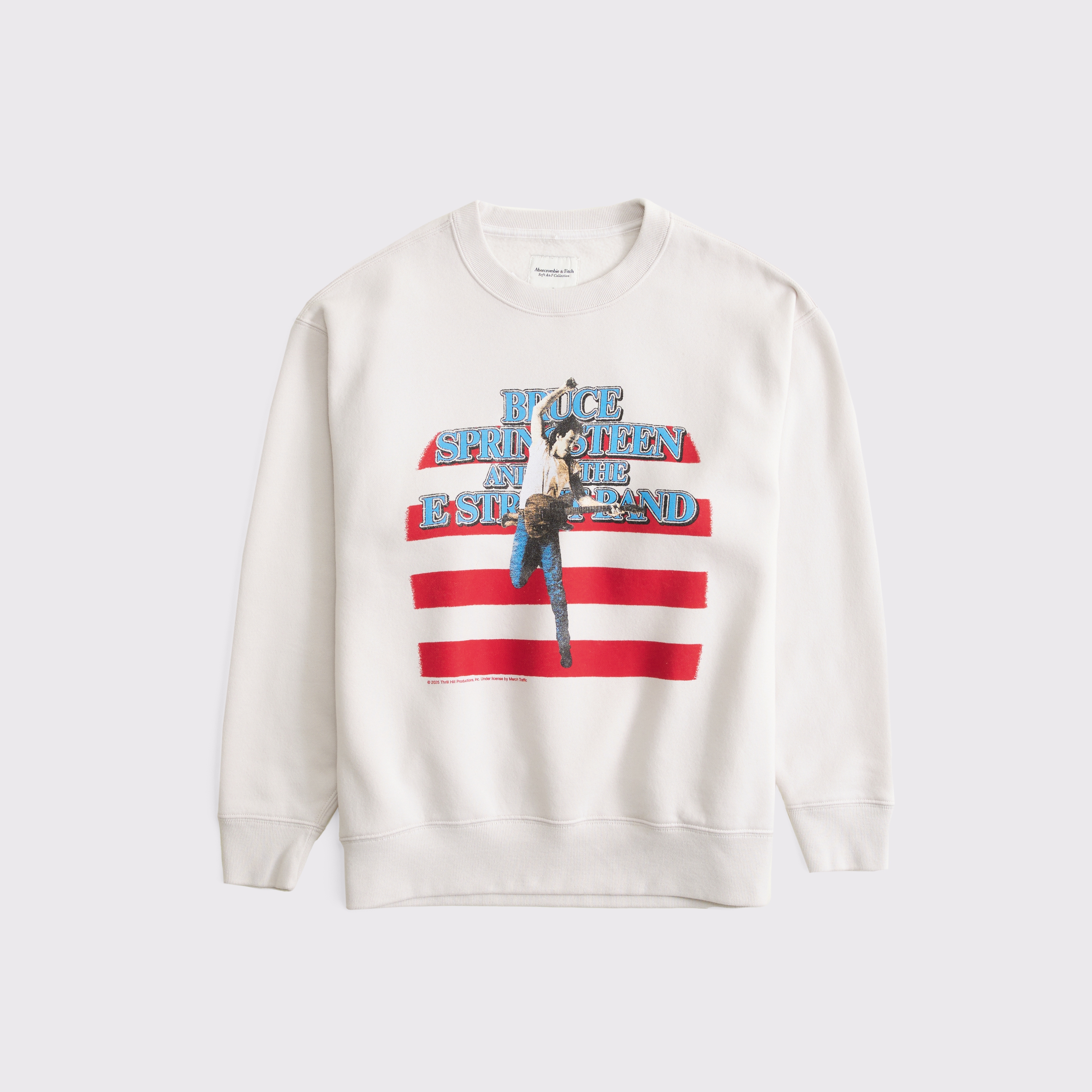 Abercrombie & Fitch Bruce Springsteen Oversized Sunday Crew In White