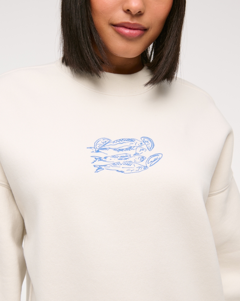 Beach Graphic Oversized Sunday Crew