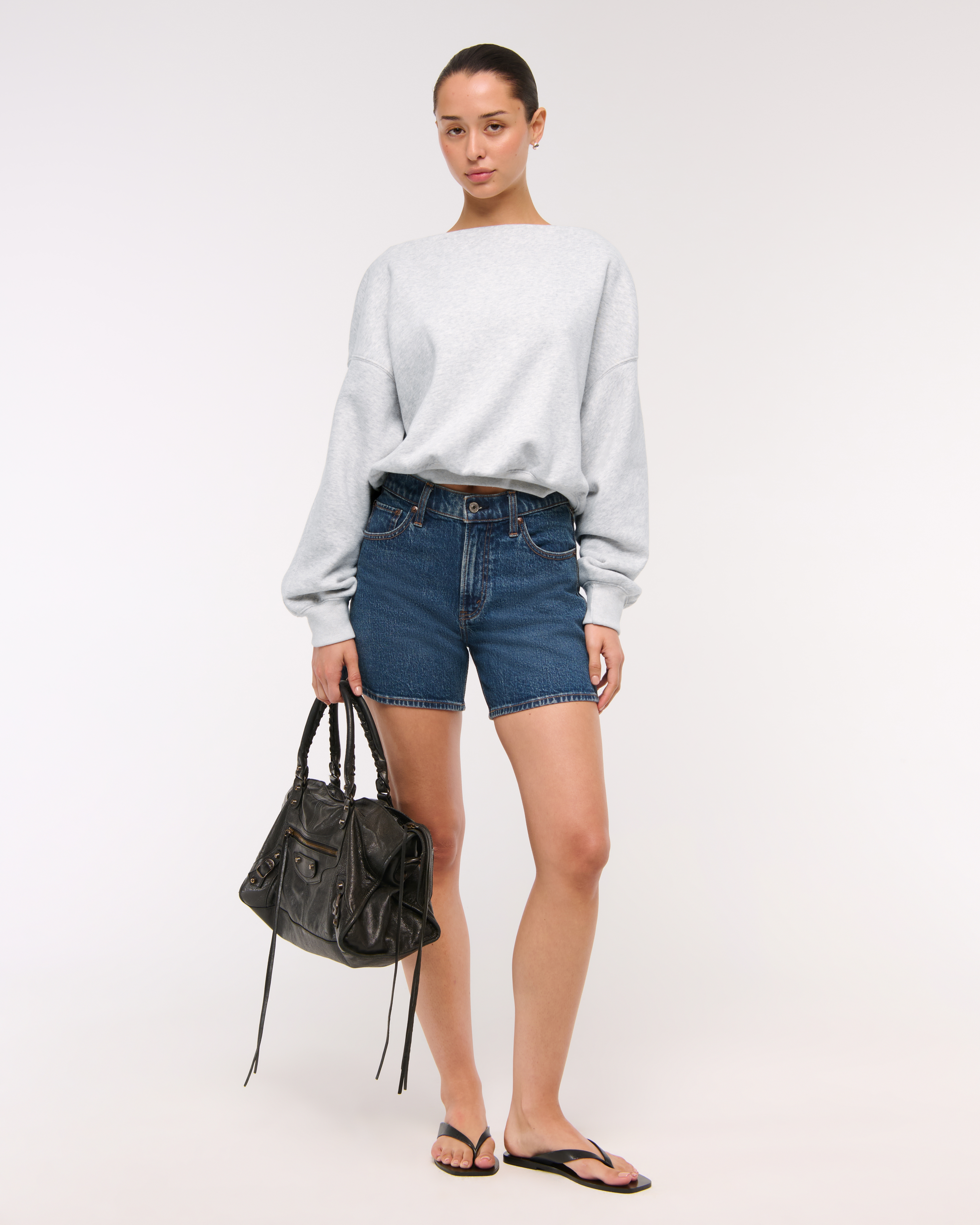 Abercrombie & Fitch Sunday Slash Top In Gray