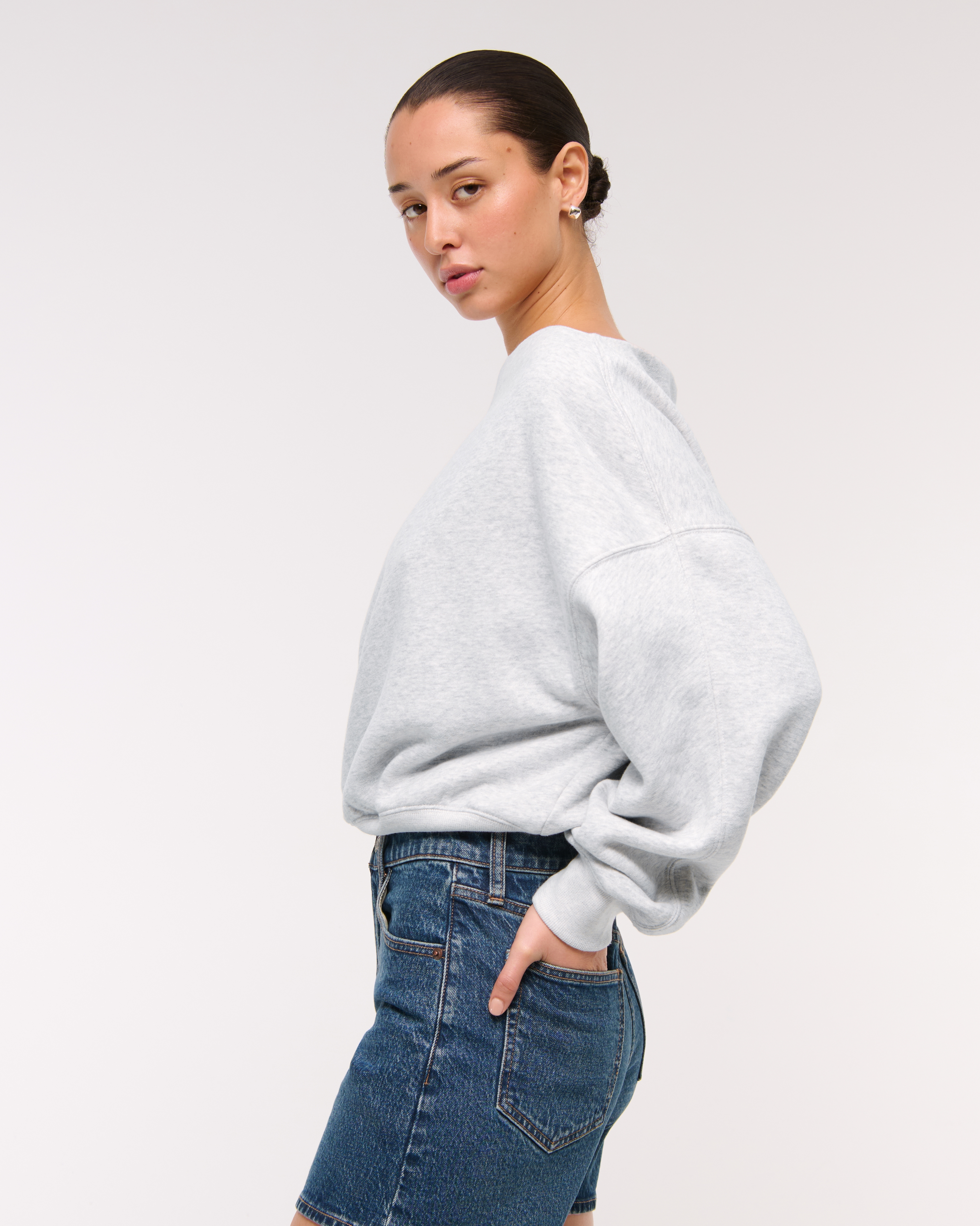 Abercrombie & Fitch Sunday Slash Top In Gray