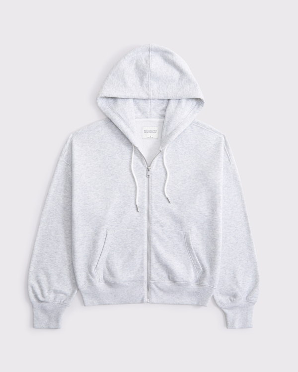 Essential Sunday Hooded Full-Zip, Light Gray view 1
