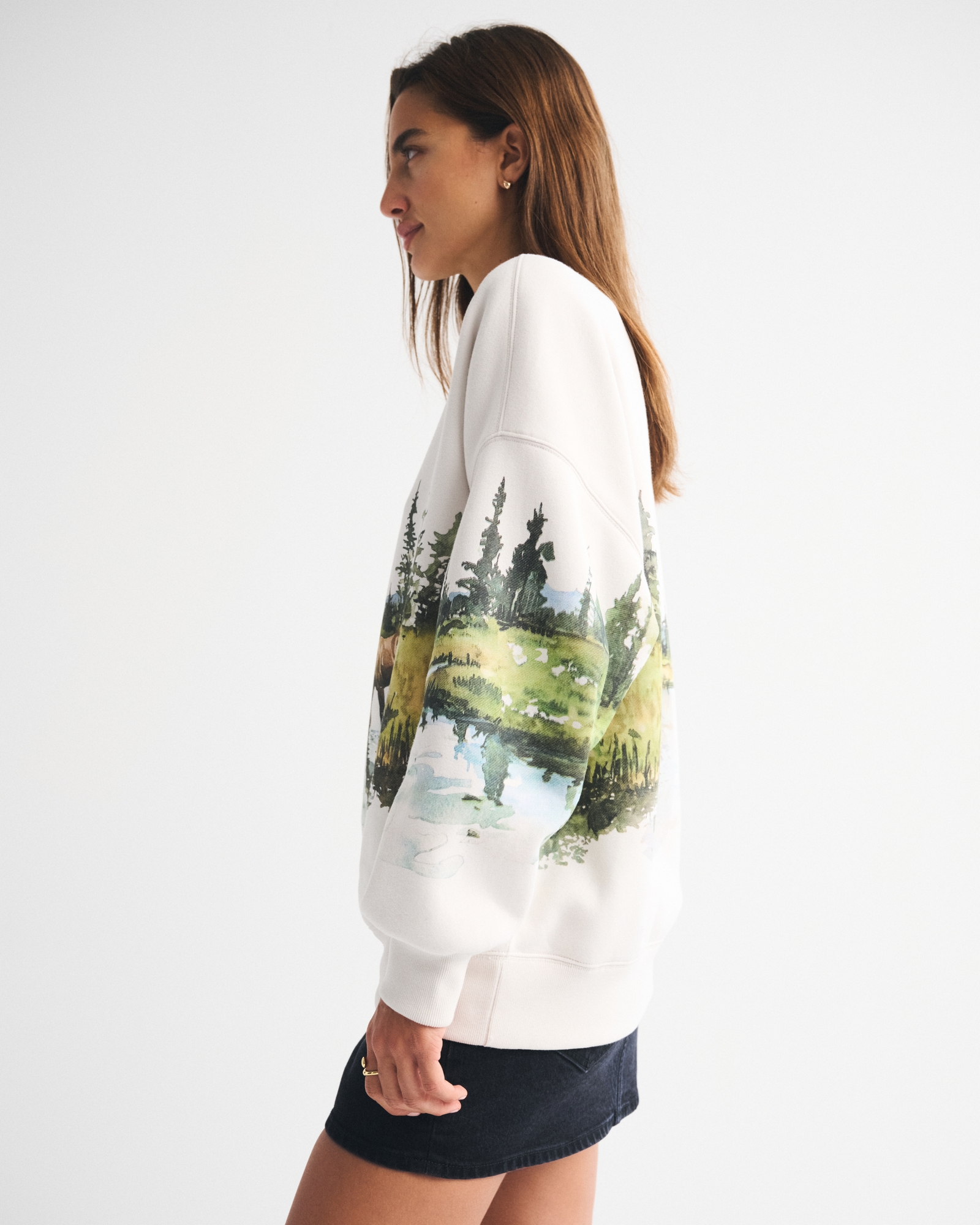Wildlife Graphic Oversized Sunday Crew