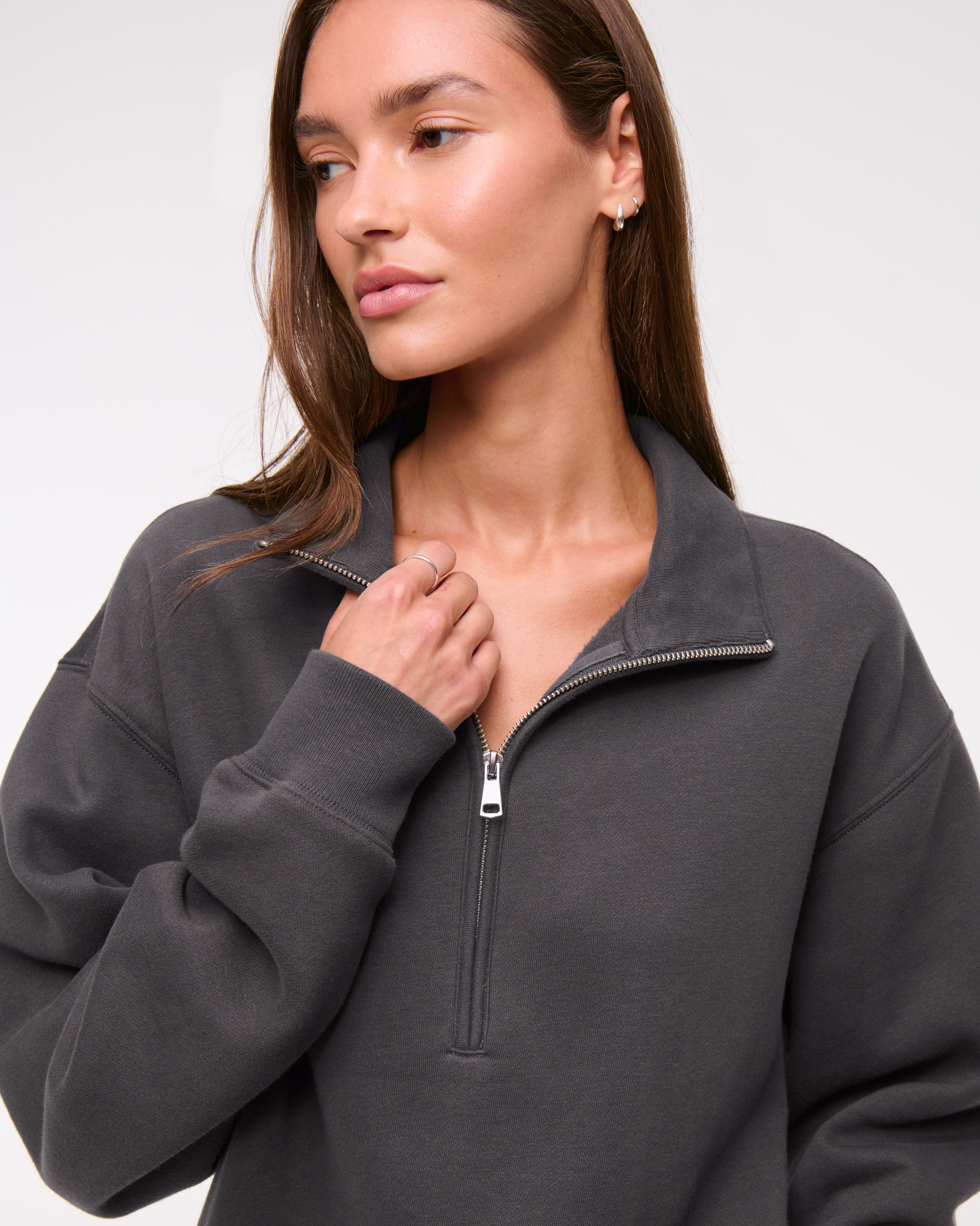 Abercrombie & Fitch Sunday Half-zip In Gray