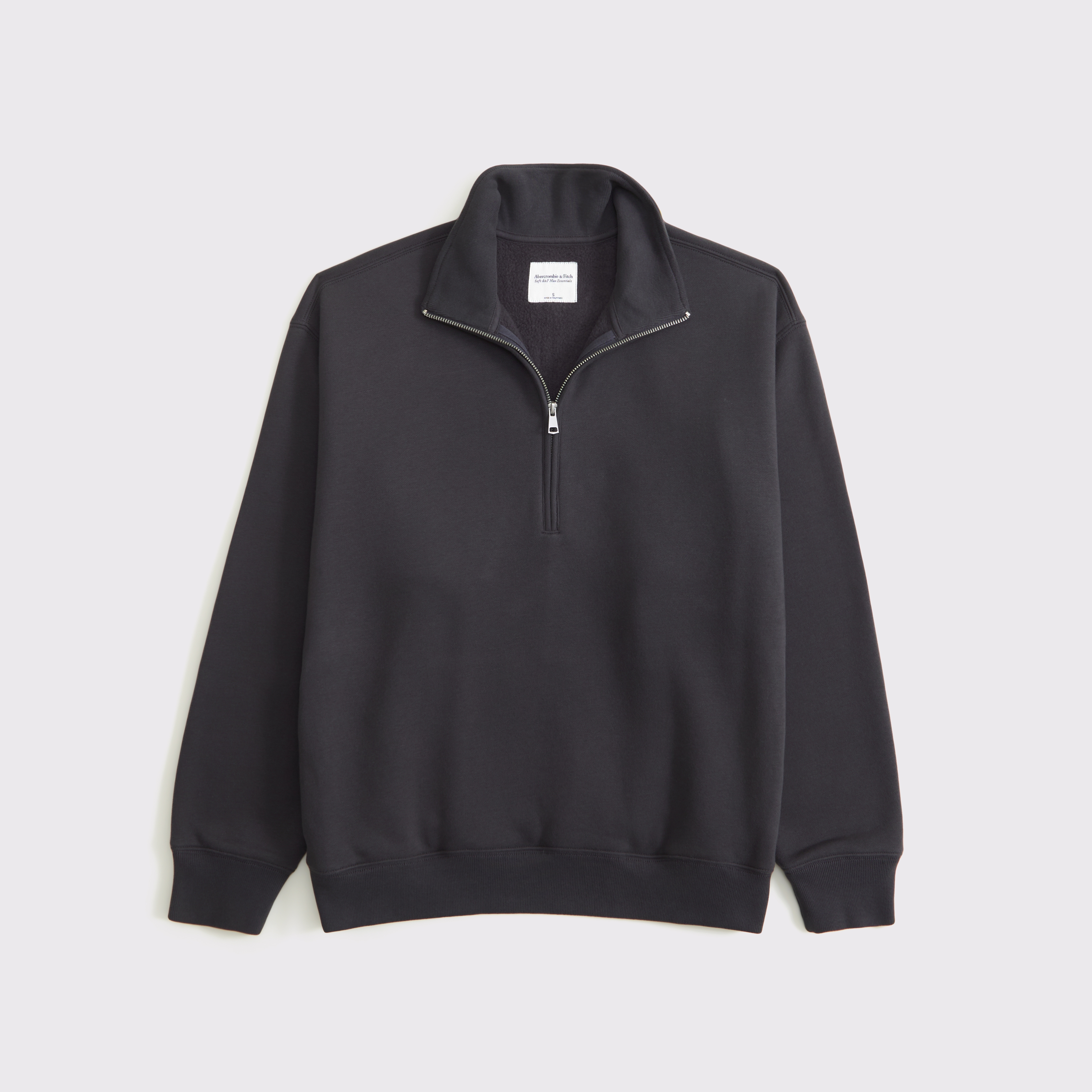 Женская толстовка на молнии Abercrombie & Fitch Sunday Half-Zip, цвет: Тёмный серый — фото 1