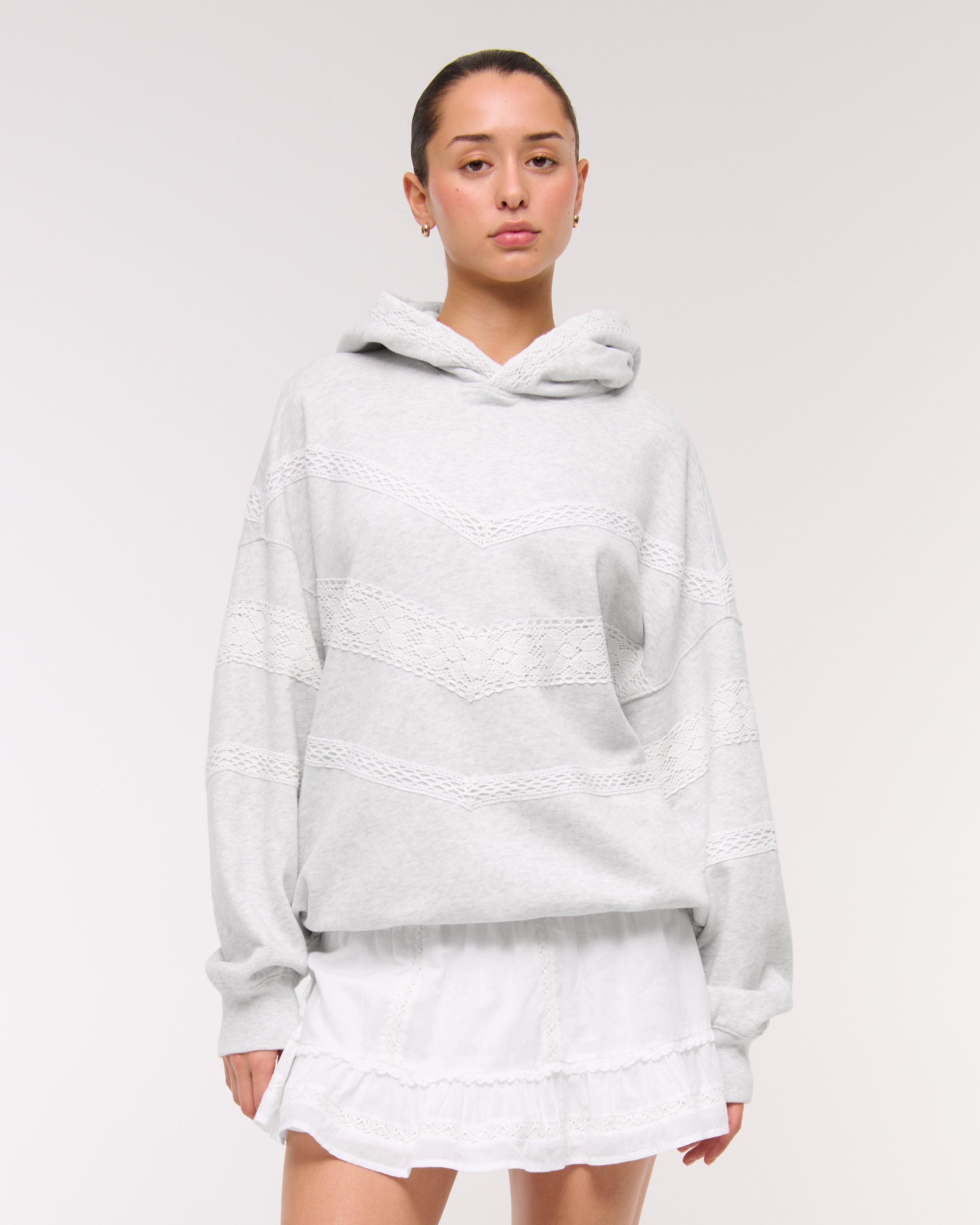 トップス Cotton lace heart sweatshirt Cotton Lace Heart Sweatshirt