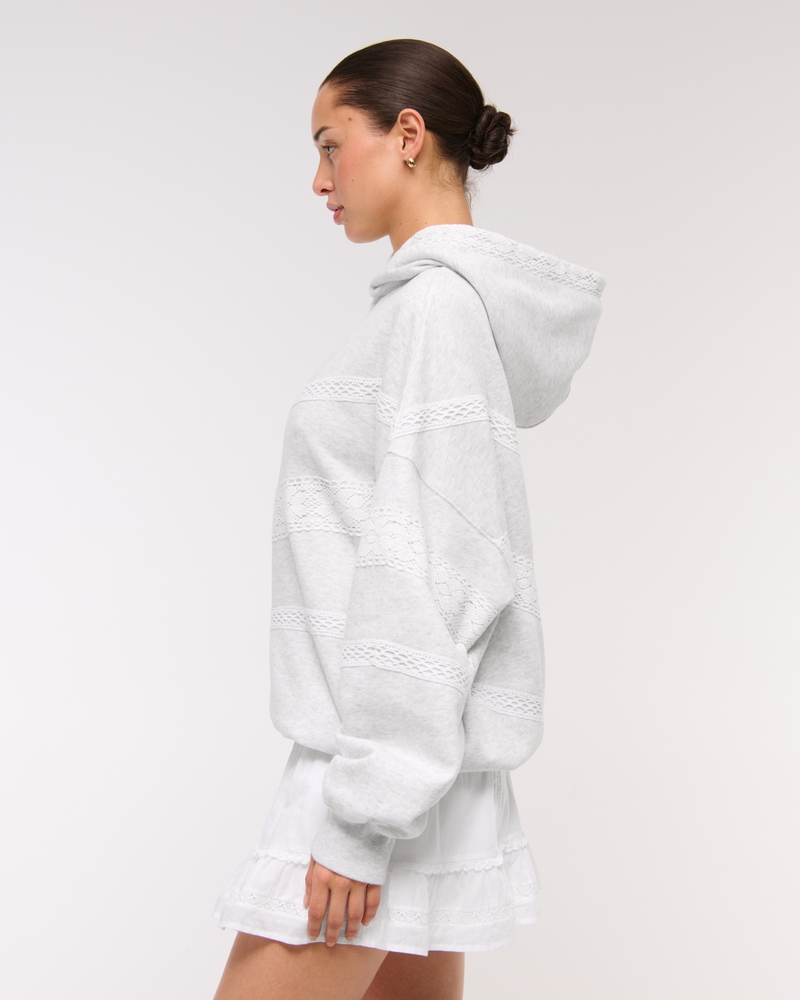 Lace-Trim Oversized Sunday Hoodie