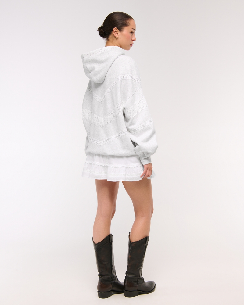 Lace-Trim Oversized Sunday Hoodie