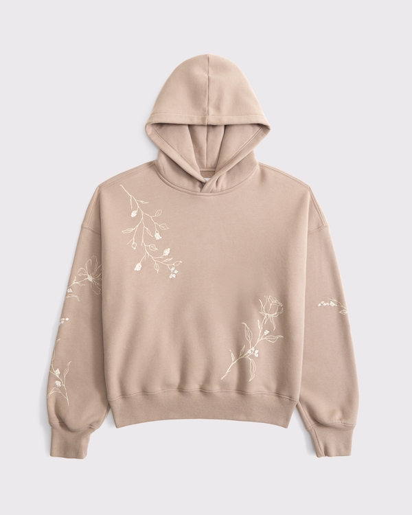 Sunday Hoodie, Light Brown Embroidery view 1