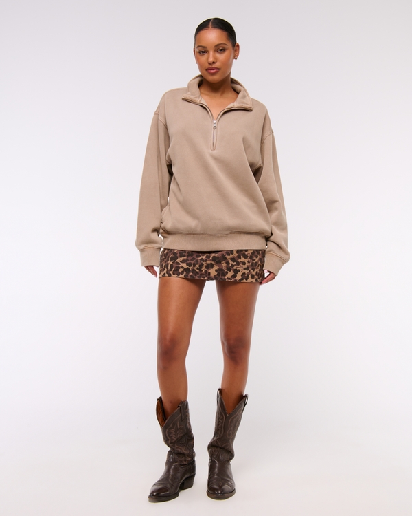 Essential Vintage Sunday Half-Zip, Light Brown view 2