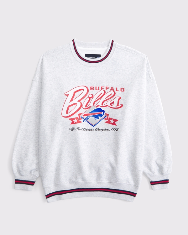Buffalo Bills Vintage Sunday Crew, Light Heather Gray - Bills view 1