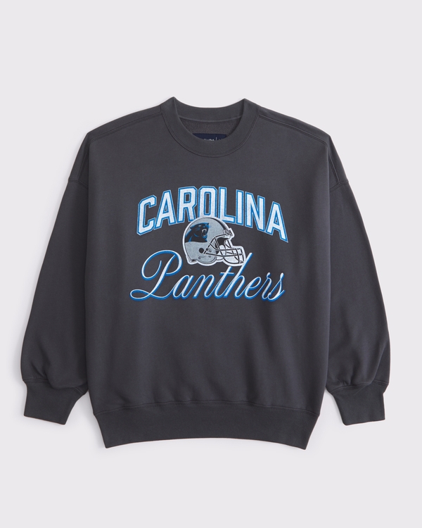 Carolina Panthers Vintage Sunday Crew, Dark Gray - Panthers view 1