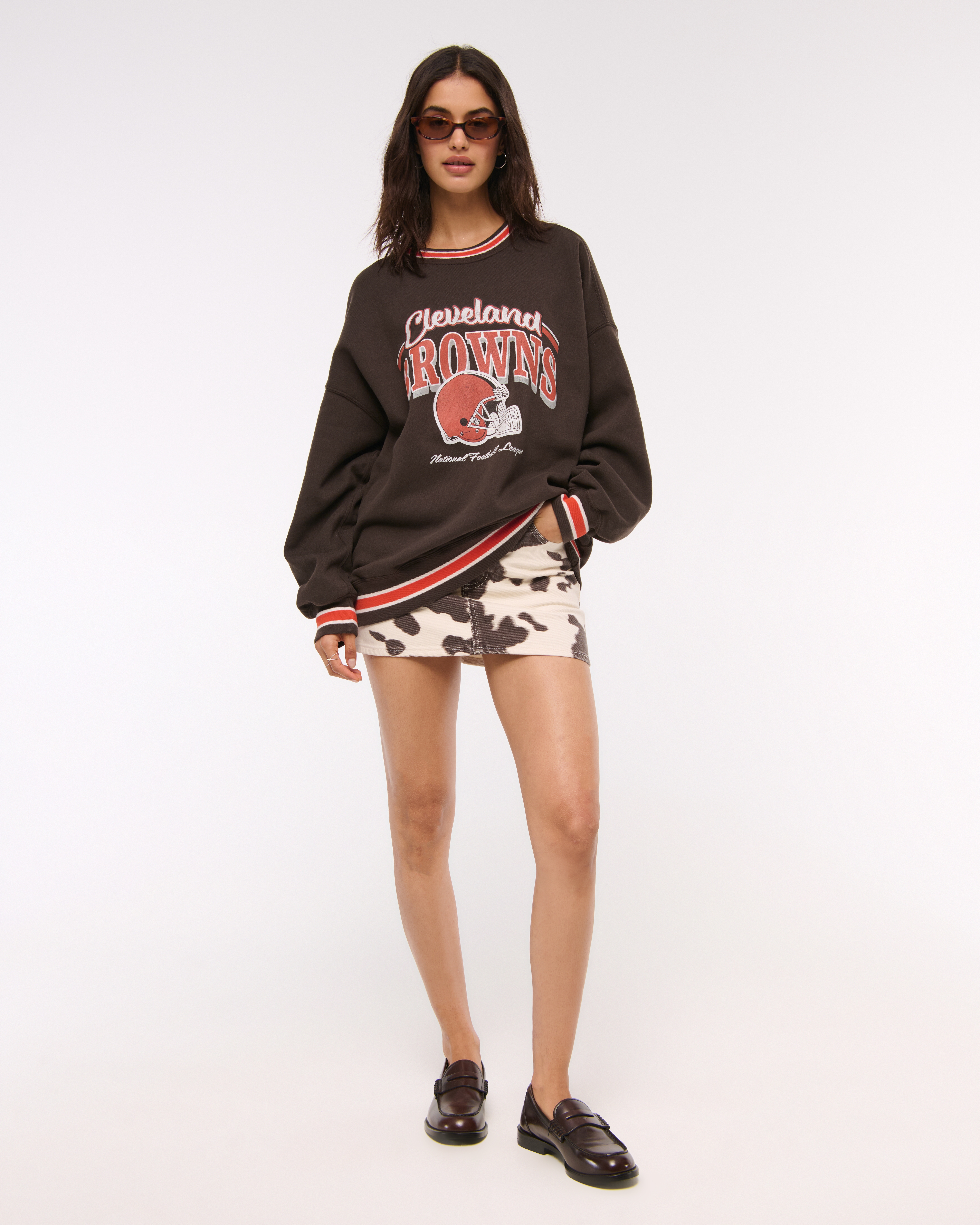 Женские свитеры Abercrombie & Fitch Cleveland Browns Sunday Crew — фото 3