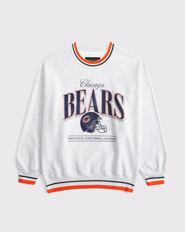 Chicago Bears Vintage Sunday Crew, Light Heather Gray - Bears view 1