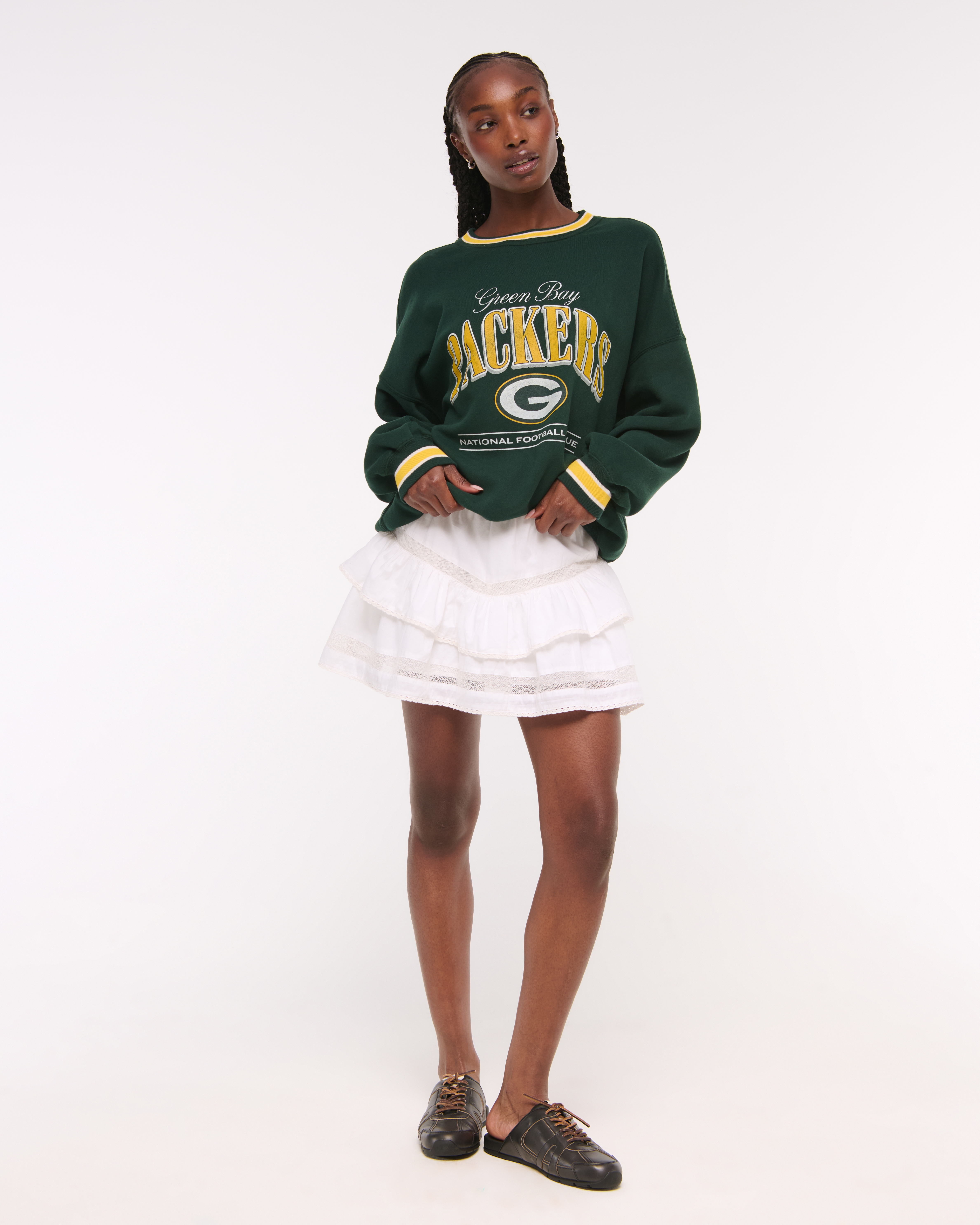 Women's Green Bay Packers Vintage Sunday Crew | Women's Tops