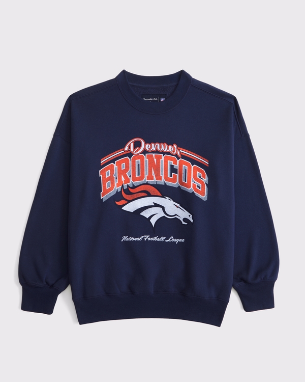 Denver Broncos Vintage Sunday Crew, Navy - Broncos view 1