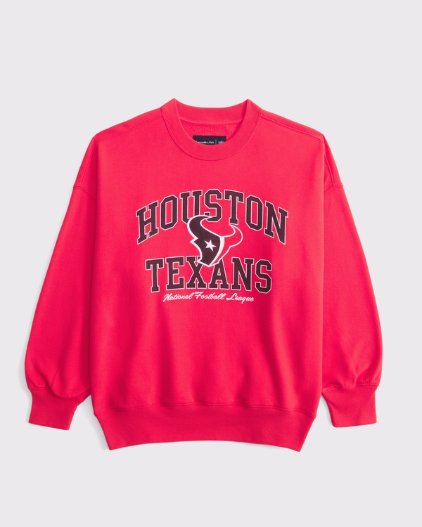 Houston Texans Vintage Sunday Crew, Red - Texans view 1