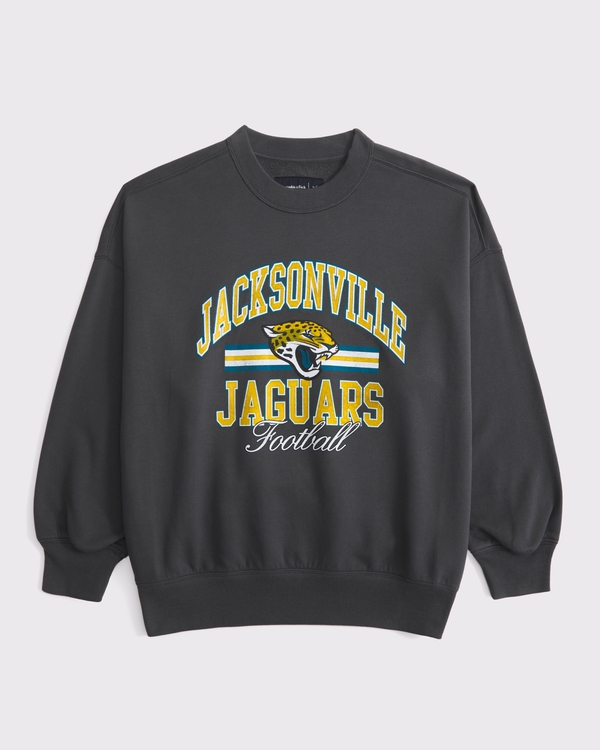 Jacksonville Jaguars Vintage Sunday Crew, Dark Gray - Jaguars view 1
