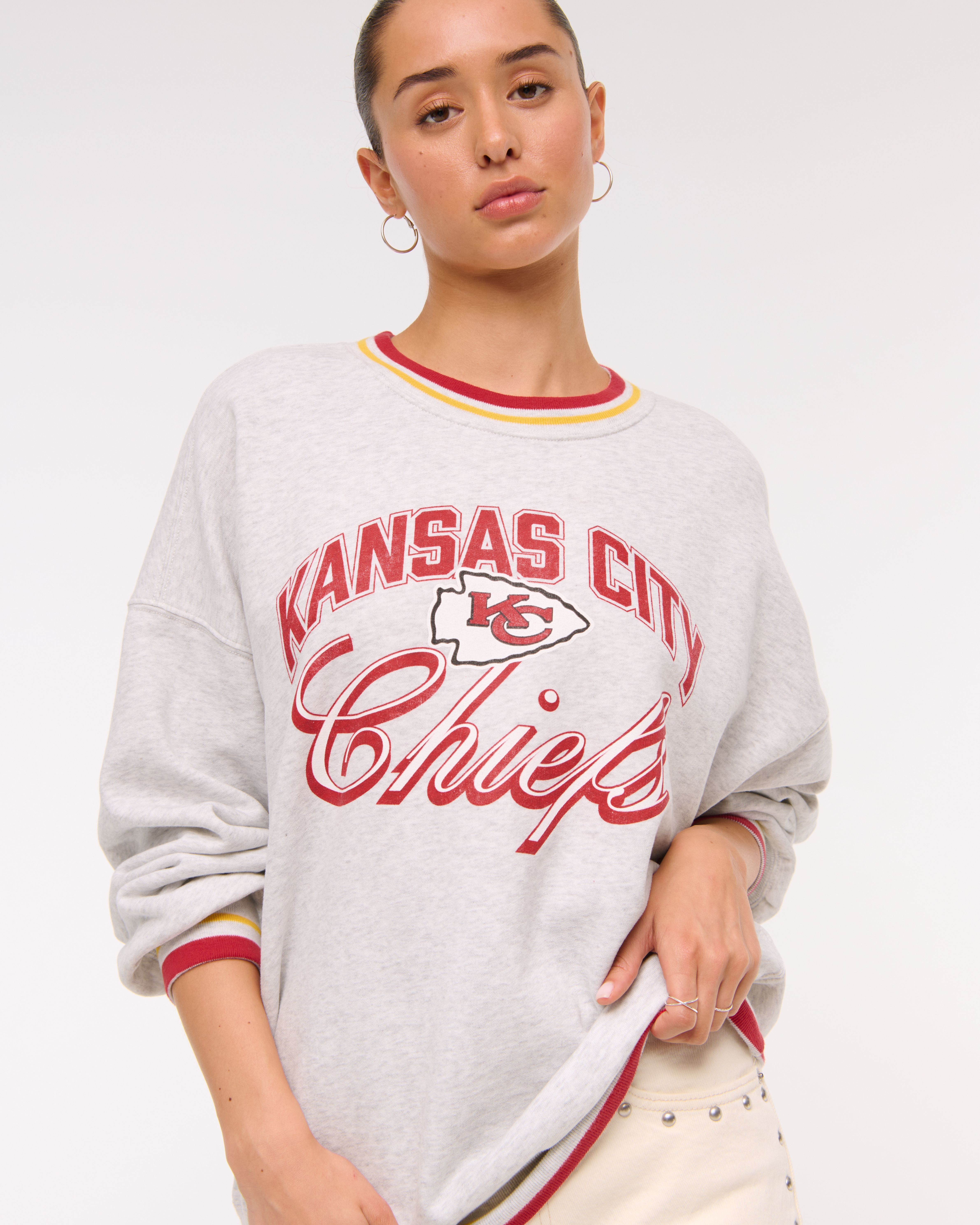 Abercrombie & Fitch Kansas City Chiefs  Sunday Crew In White