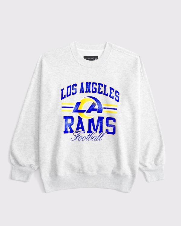 Los Angeles Rams Vintage Sunday Crew, Light Heather Gray - Rams view 1