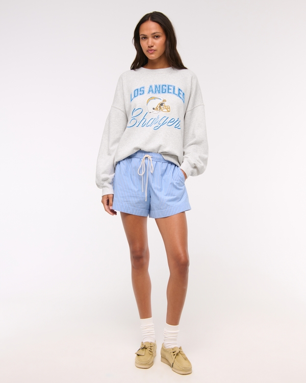 Los Angeles Chargers Graphic Vintage Sunday Crew, Light Heather Gray - Chargers view 2