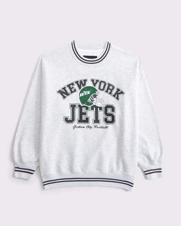 New York Jets Vintage Sunday Crew, Light Heather Gray - Jets view 1