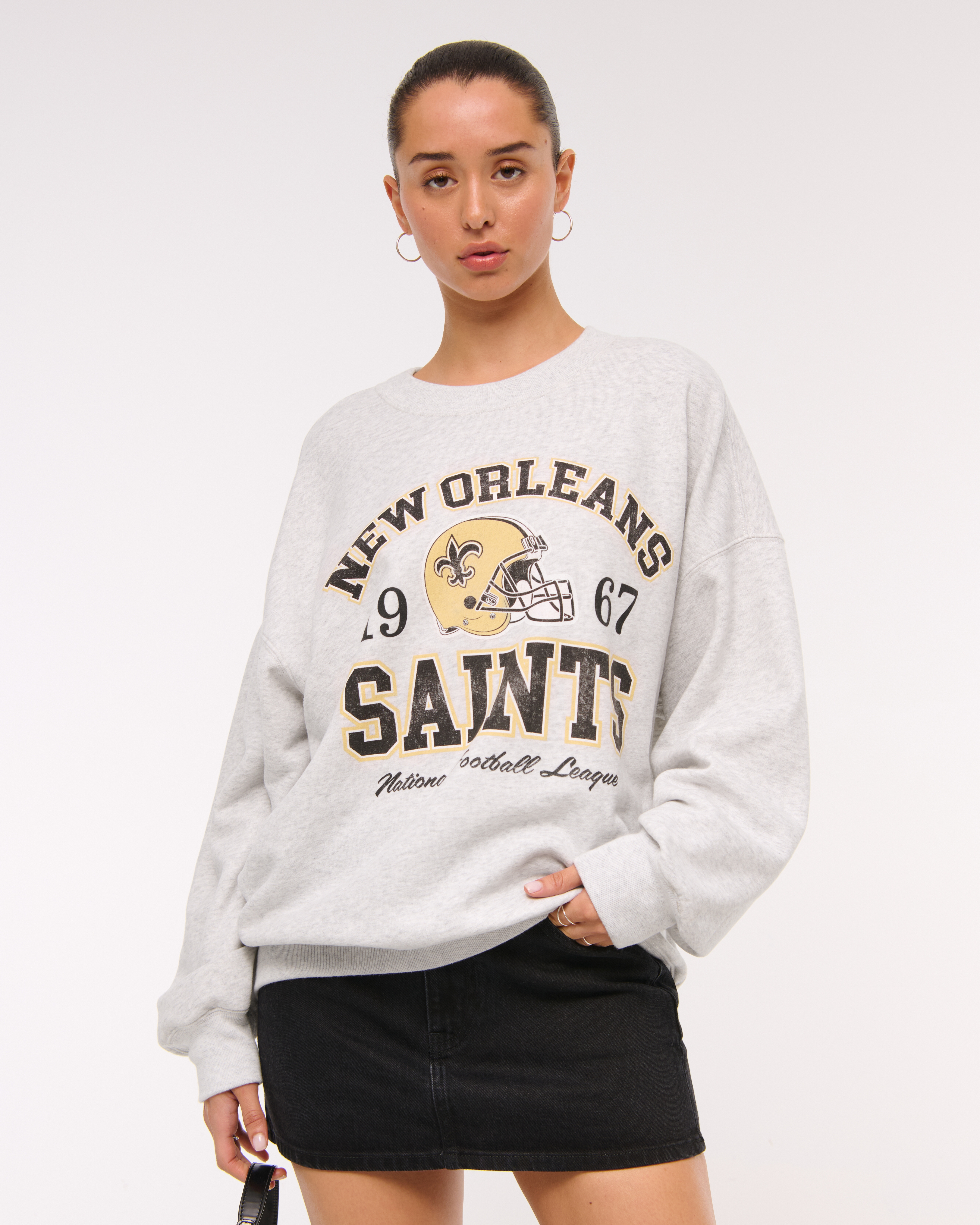 Abercrombie & Fitch New Orleans Saints  Sunday Crew In White