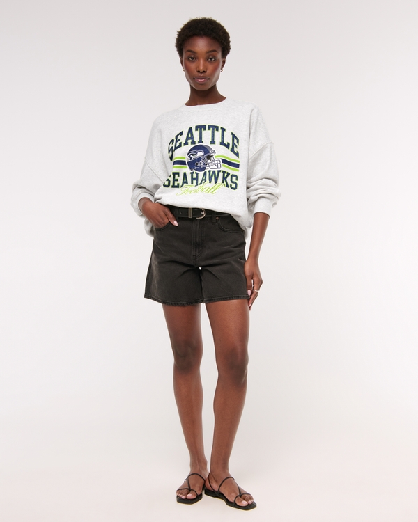 Seattle Seahawks Vintage Sunday Crew, Light Heather Gray - Seahawks view 2