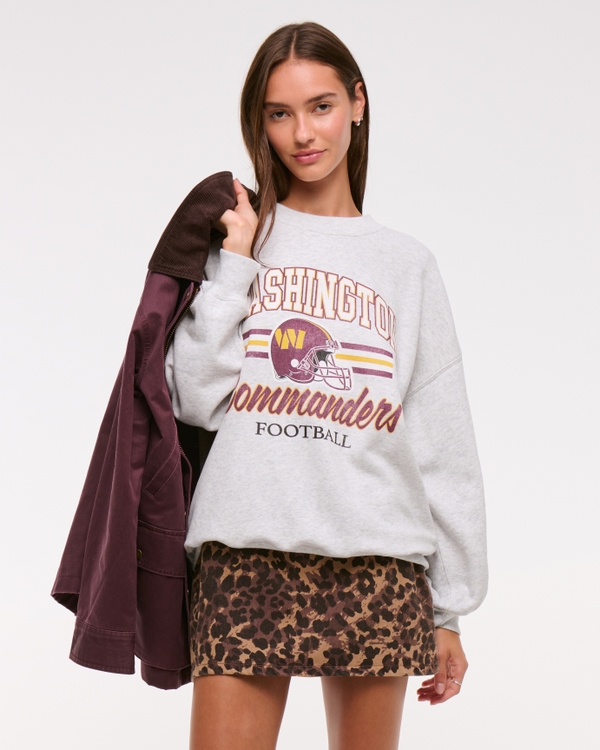 Washington Commanders Vintage Sunday Crew, Light Heather Gray - Commanders view 1