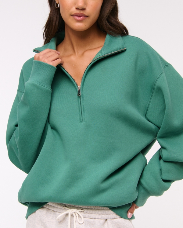 Essential Vintage Sunday Half-Zip, Green view 1