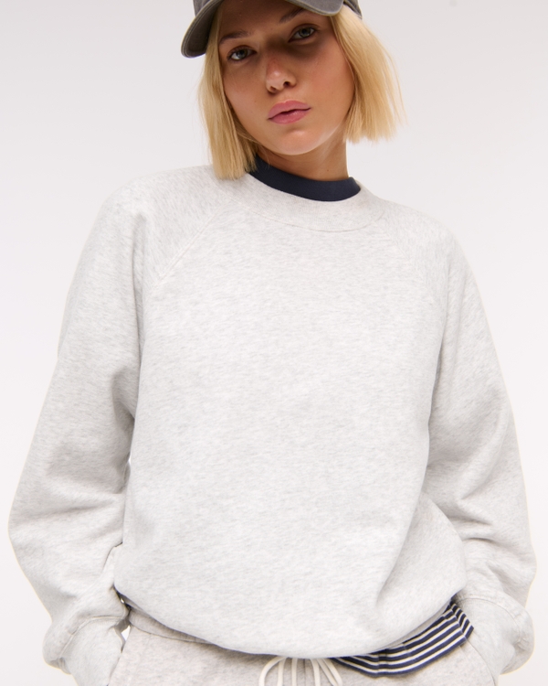 Essential Raglan Classic Sunday Crew, Light Gray view 1