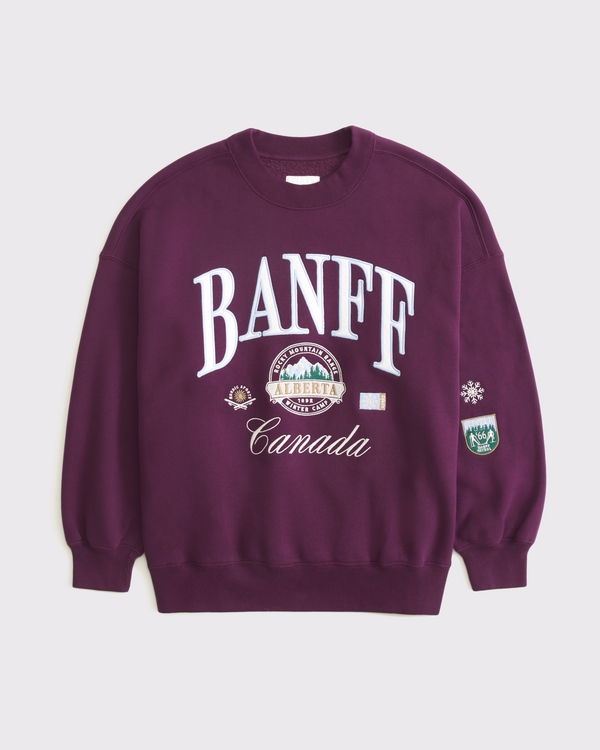 Winter Destination Oversized Sunday Crew, Plum view 1