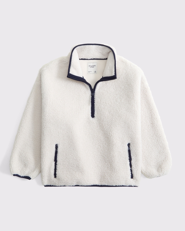 Sherpa Half-Zip, Cream view 1