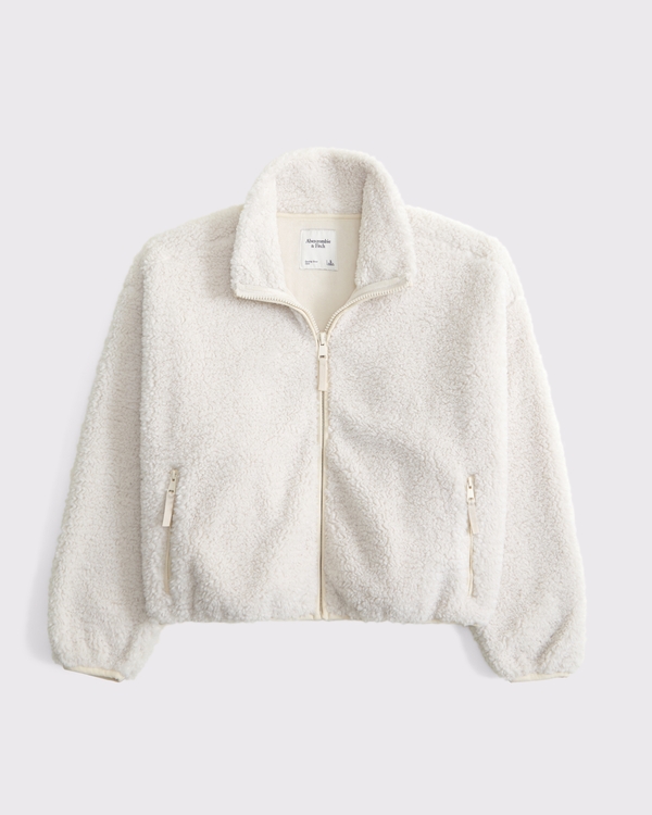 Sherpa Full-Zip Jacket, Cream view 1