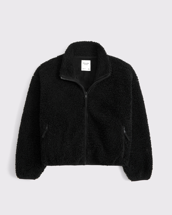 Sherpa Full-Zip Jacket, Black view 1