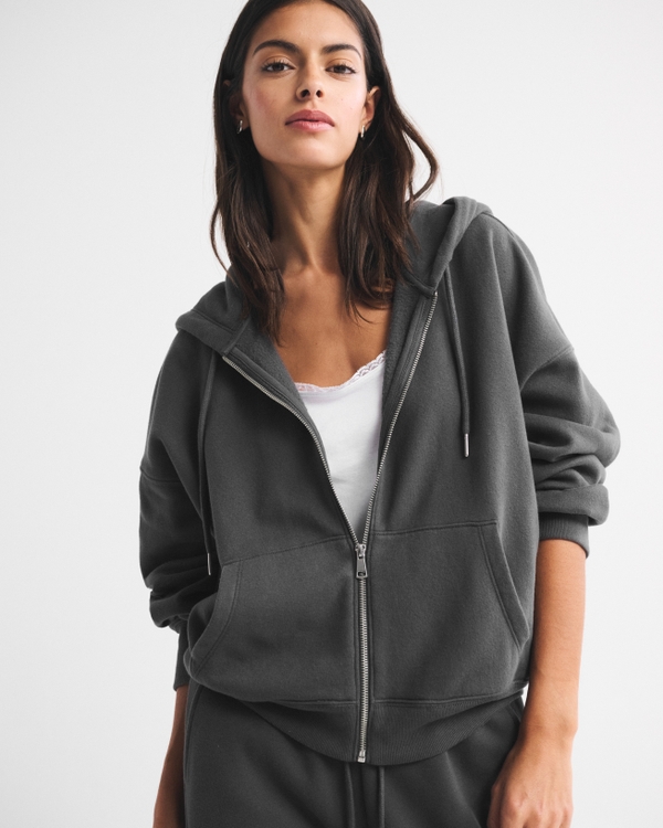 Sunday Hooded Full-Zip, Dark Gray view 1