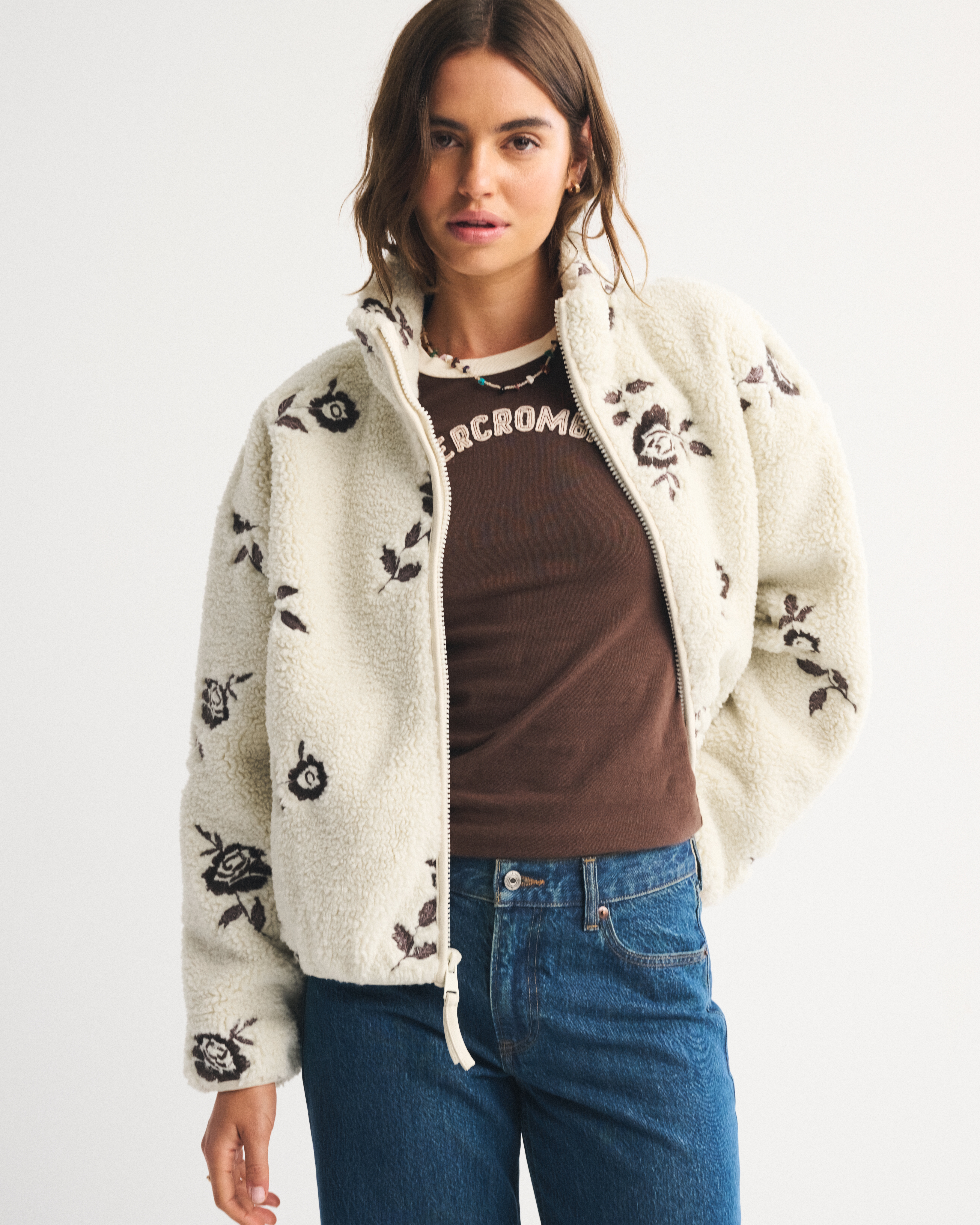 Women's Sherpa Full-Zip Jacket | Women's Tops | Abercrombie.com