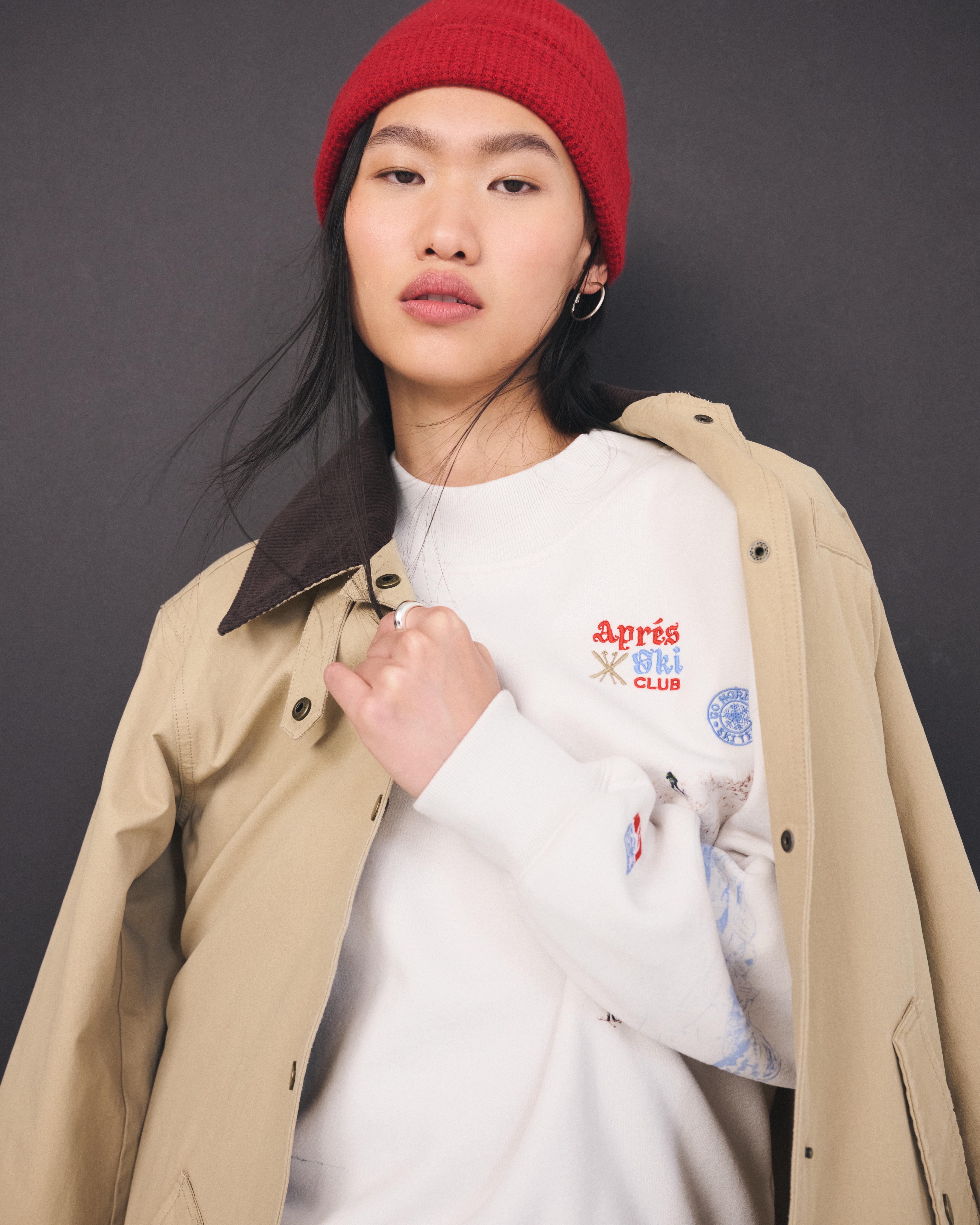 Abercrombie & Fitch Sunday Mockneck Crew In Sand