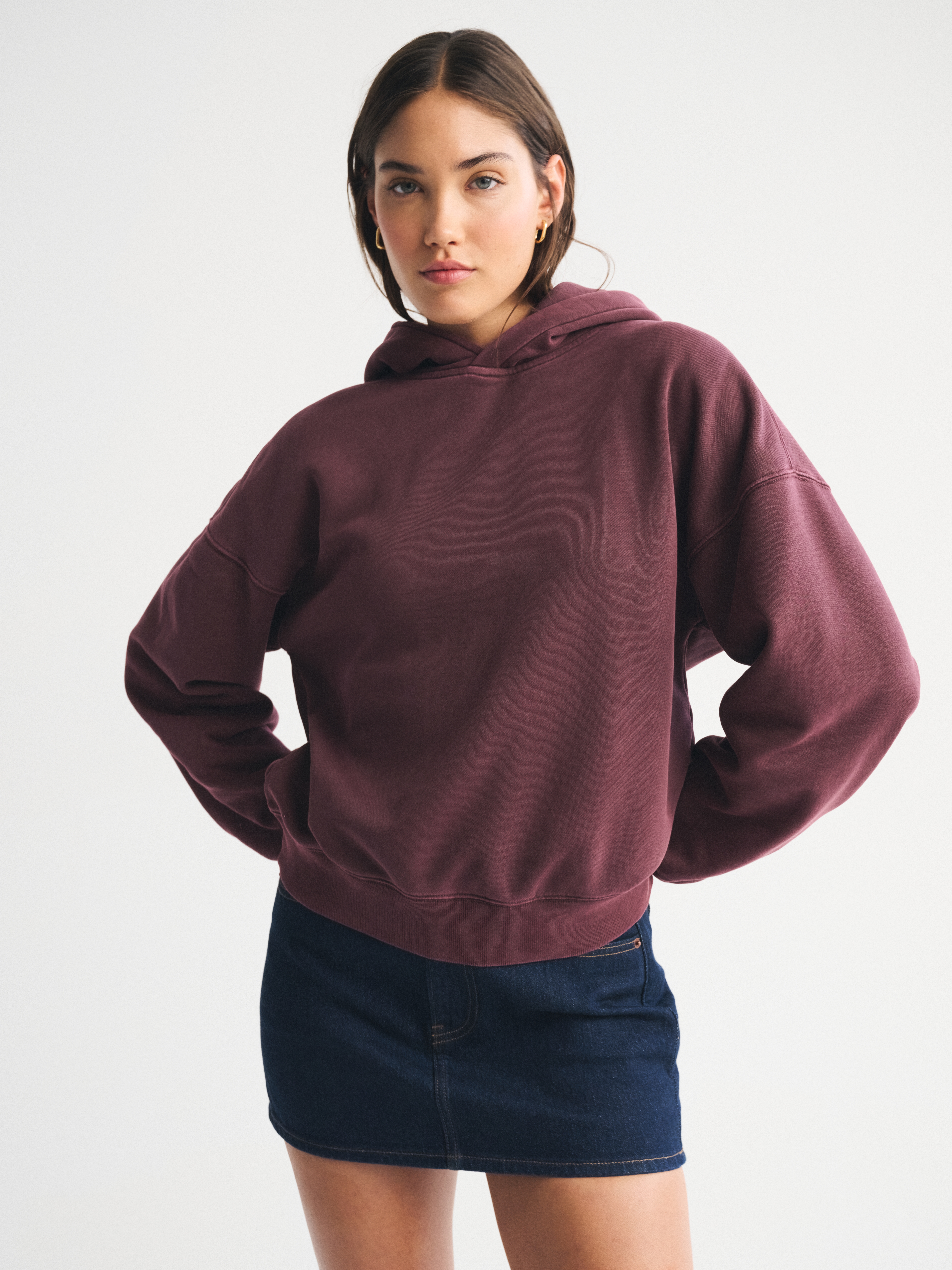 Abercrombie & Fitch Sunday Hoodie In Burgundy