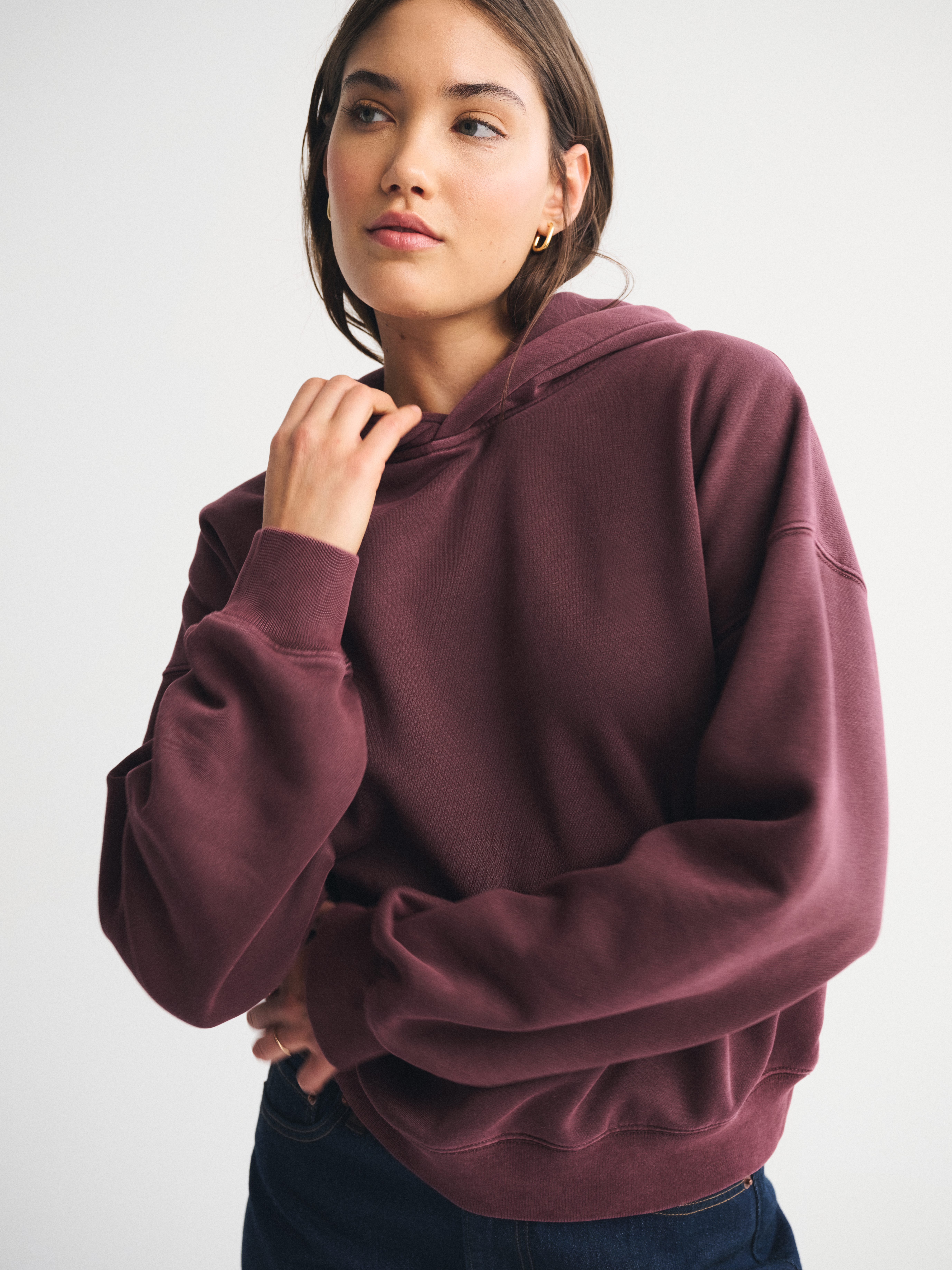 Abercrombie & Fitch Sunday Hoodie In Burgundy