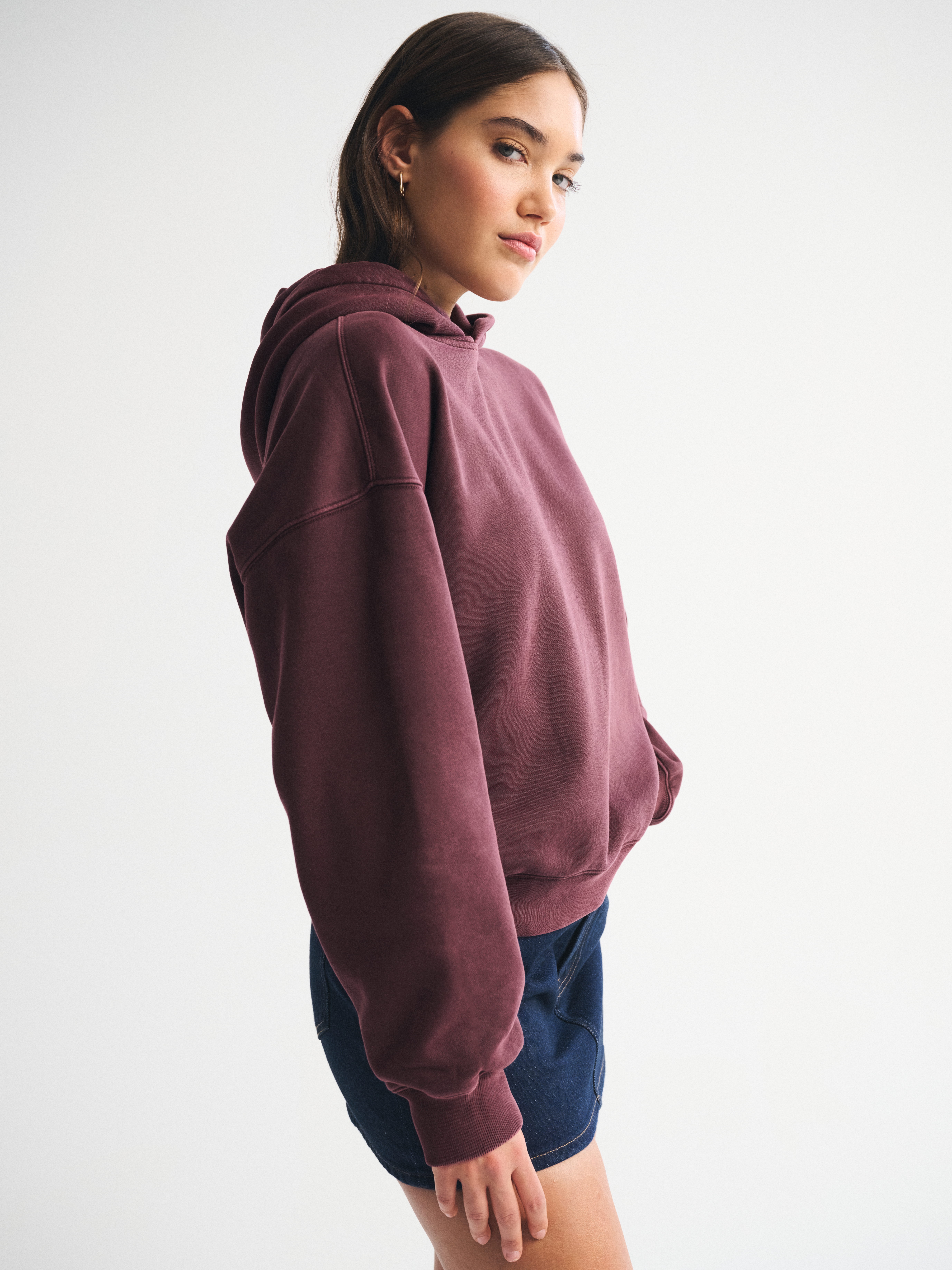 Abercrombie & Fitch Sunday Hoodie In Burgundy