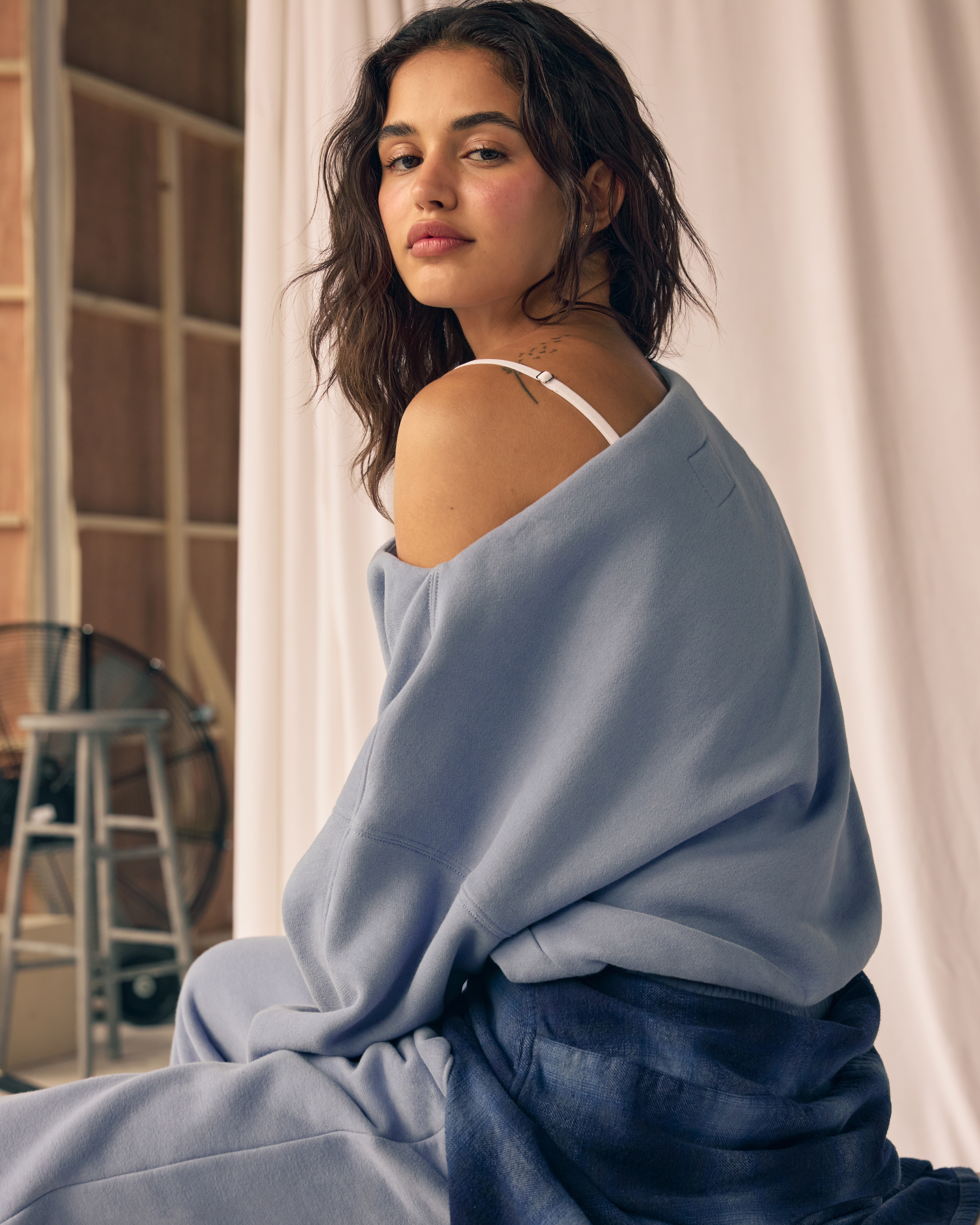 Abercrombie & Fitch Sunday Slash Top In Blue