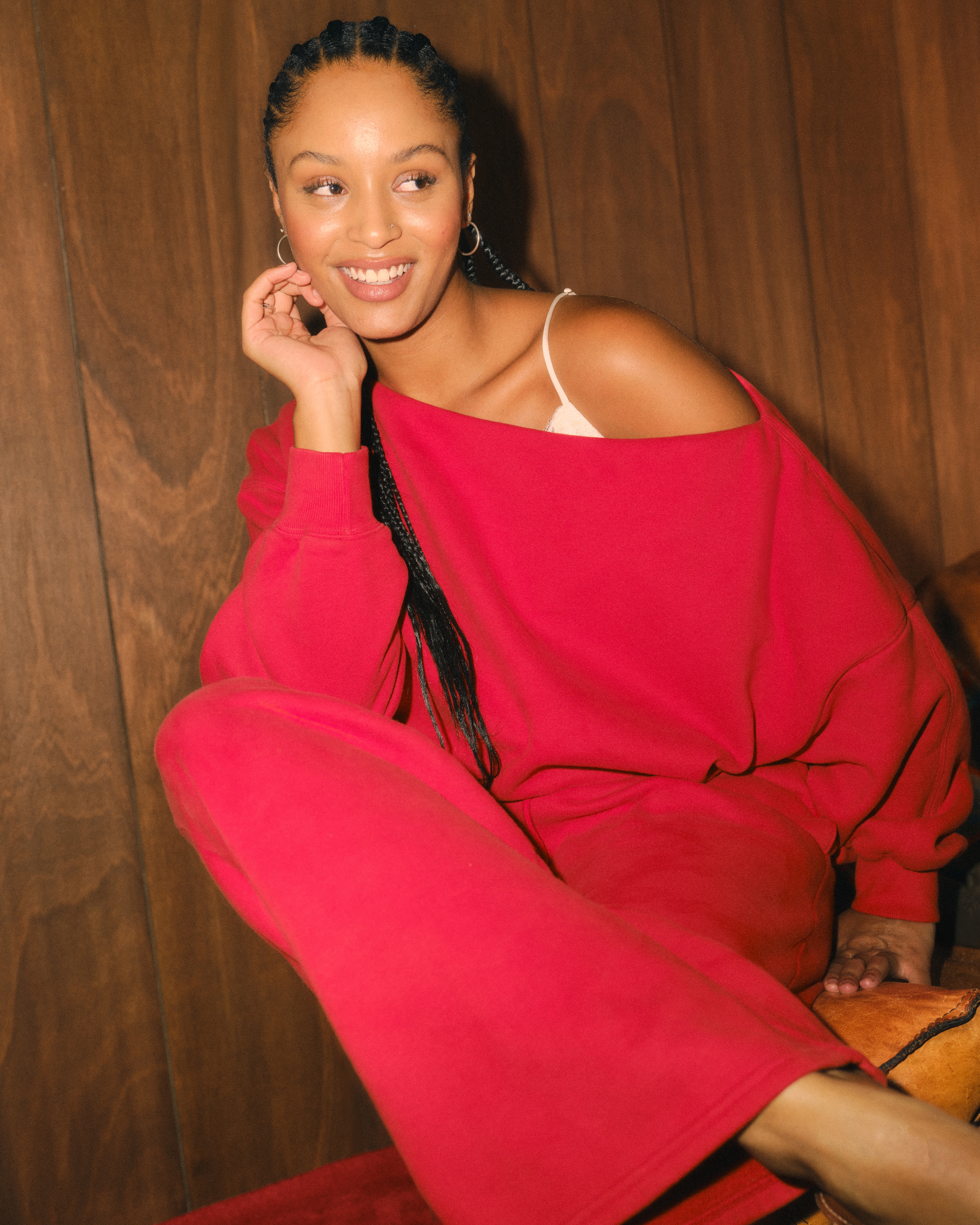 Abercrombie & Fitch Sunday Slash Top In Red