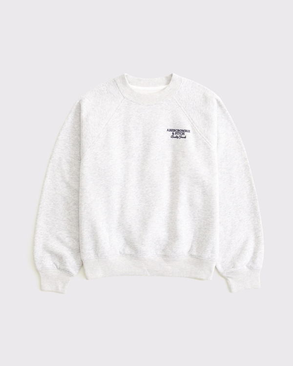 Logo Raglan Classic Sunday Crew, Light Gray view 1