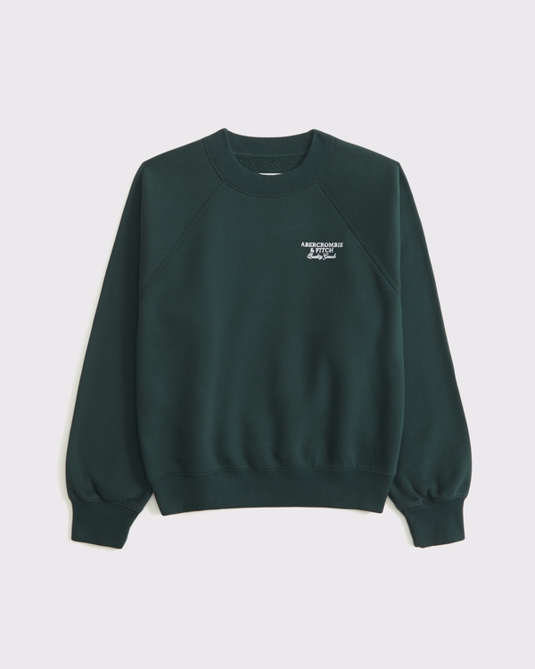 Ras du cou décontracté classique en raglan avec logo, Vert Dd view 1