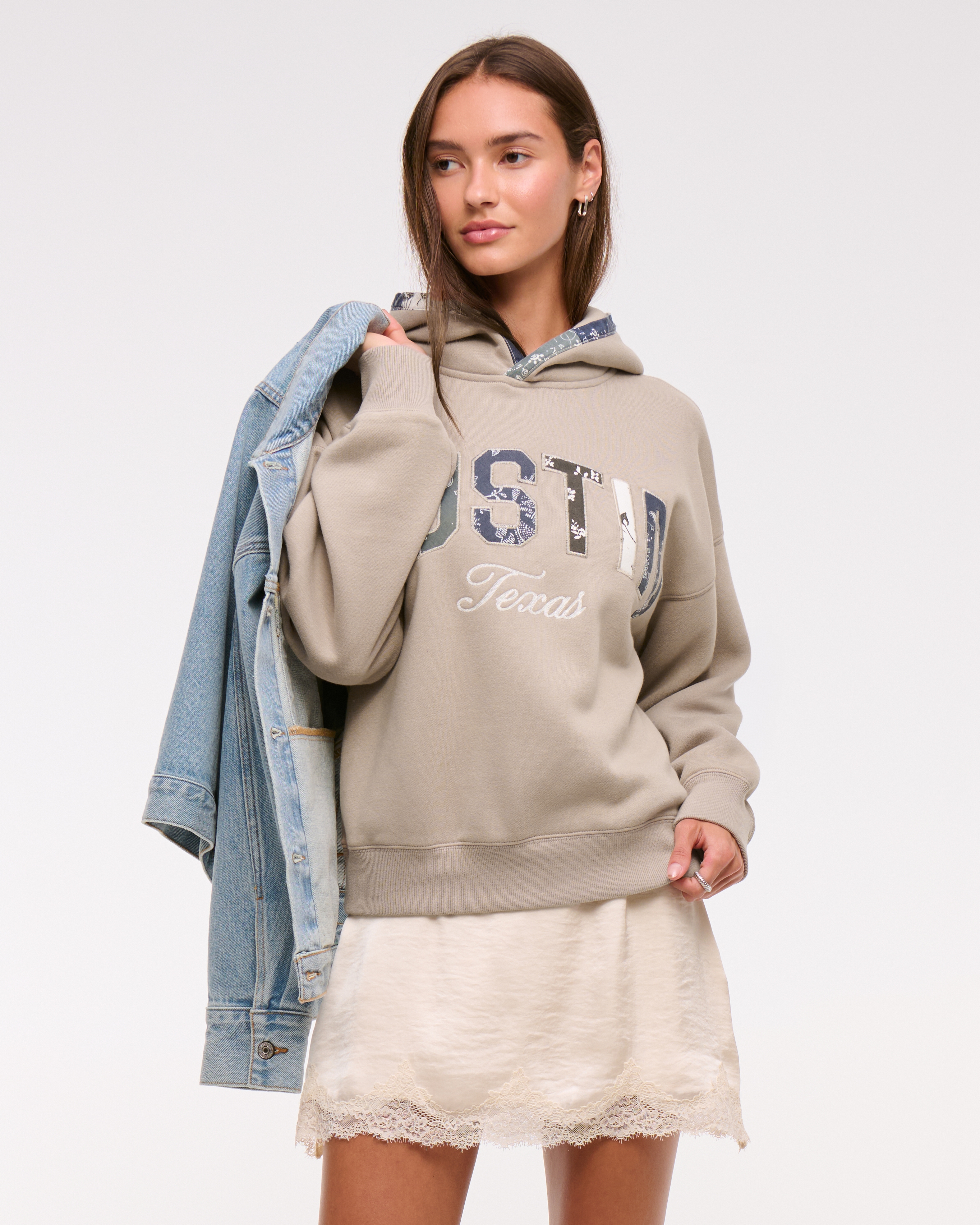 Abercrombie & Fitch Texas Sunday Hoodie In Sand