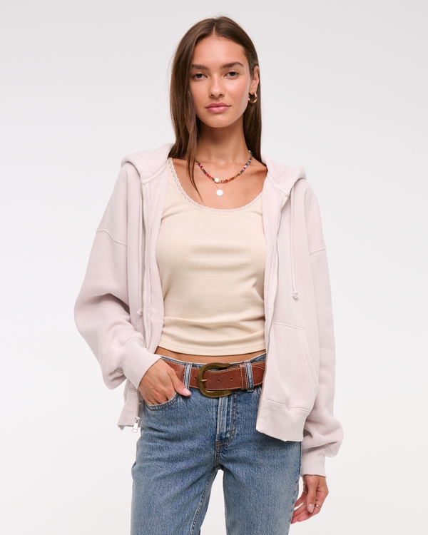 Sunday Hooded Full-Zip, Pale Mauve view 1