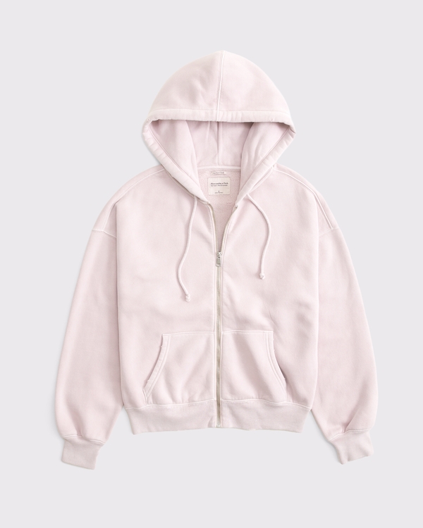 Sunday hoodie met volledige rits, Vaal Mauve view 1
